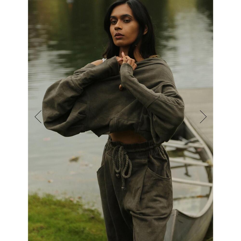 NEW THE WAIGHT dyed sweatpants in acorn  green